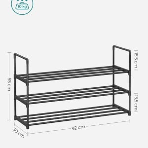 Pantofar Hendren, metal, negru, 92 x 30 x 55 cm