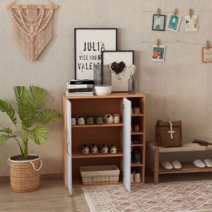 Pantofar, PAL, natur/alb, 80 x 32 x 90,5 cm, Resigilat, Grad A - Img 2