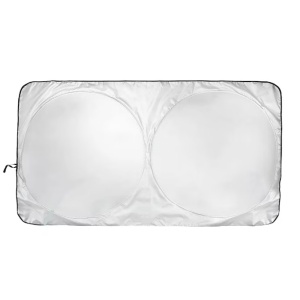 Parasolar pentru parbriz Kinder Fluff, poliester, impermeabil, argintiu, 167 x 95 cm - Img 7