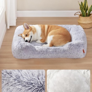 Pat pentru caini Feandrea, polipropilena/poliester, gri, 91 x 68 x 18 cm, Resigilat, Grad A - Img 3