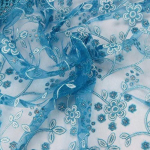 Patura cu dantela pentru bebelusi Matissa, textil, albastru, 138 x 70 x 70 cm - Img 2