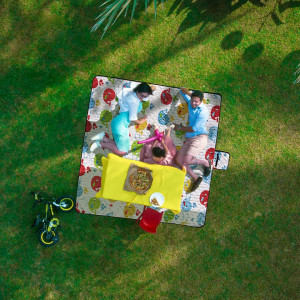 Patura de picnic HX&KF, multicolor, poliester, 200 x 200 cm - Img 2