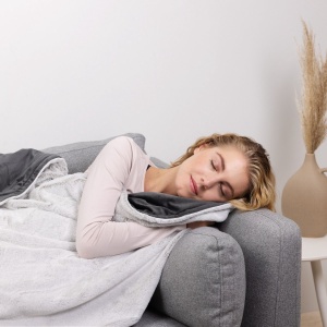 Patura termica electrica Navaris, gri, pufoasa, lavabila, 9 nivele de caldura, oprire automata, 180x130 cm, Resigilat, Grad A - Img 4