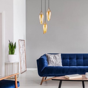 Pendul Rabalux Bellini, 3xE27, ambra-negru