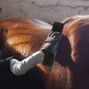 Perie pentru cai FainFun, negru, cauciuc, 22,5 x 6 cm - Img 2