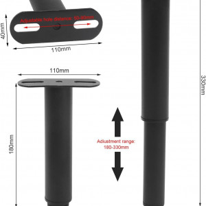 Picior reglebil pentru mobilier Hamimelon, metal, negru, 18-33 cm - Img 2