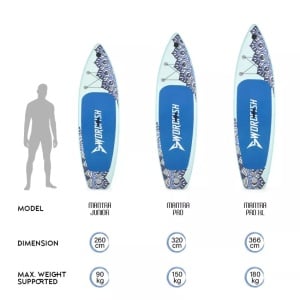 Cumpără de pe chilipirul-zilei.ro Placă gonflabilă Stand Up Paddle SUP  Mantra Pro XL pentru adulți, 366cm