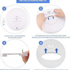 Plafoniera Beek LED de 24 W, plastic, alb, 30 x 30 x 6 cm