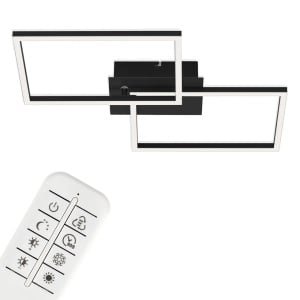 Plafoniera Briloner, LED, metal/acril, negru, 39 x 8 x 50 cm