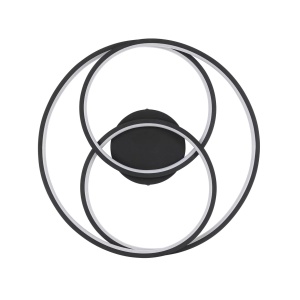 Plafoniera LED Rimo Neagră max. 24 wați, diametru 40cm - Img 1