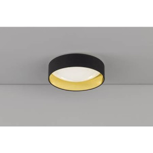 Plafoniera LED Sete I rotunda, material textil/acrilic, negru/auriu, diametru 40 cm, 230 V, 22W - Img 2