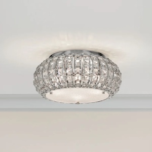 Plafoniera Maher, 4 lumini, acril/metal, transparent, 16,5 x 36 x 36 cm