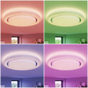 Plafoniera Mizuni, LED, RGB, metal/plastic, alb, 48 x 7,5 cm - Img 5