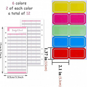 Planificator de buget cu accesorii si etichete Iycorish, PU/hartie/plastic, roz, 19 x 13 cm - Img 4