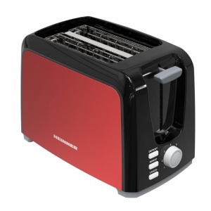 Prajitor de paine Heinner HTP-700BKRD, Putere 750W, 2 felii, 7 niveluri de rumenire, Spatiu depozitare cablu, Negru/ Rosu - Img 2