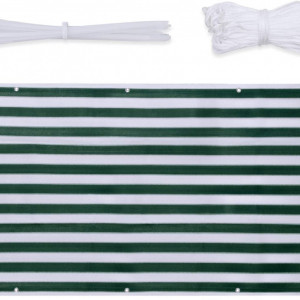 Prelata pentru balcon Sekey, polietilena/metal, verde/alb 90 x 300 cm