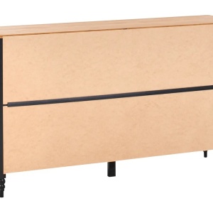 Produs Resigilat Bufet cu 2 usi Re-Bloom Shillington, lemn de pin, 150x40x83 cm, raft 80x33x35 cm, picioare 13 cm, negru/natur - Verificat A - Img 6