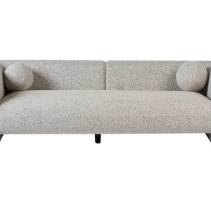 Produs Resigilat Canapea 3 locuri Re-Bloom Leiren, textil/eucalipt, 224x87x66 cm, arcuri sinuoase, spuma 24 kg/m3, 2 perne incluse, bej - Verificat A