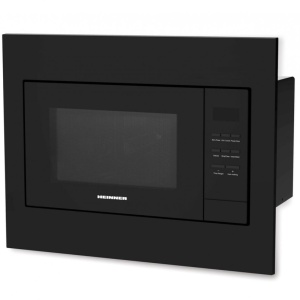 Produs Resigilat Cuptor cu microunde incorporabil Heinner HMW-23BI-BK, Capacitate 23L, Control digital, Display LED, Putere cuptor 800W, Putere grill 1000W, 5 trepte de putere, 8 programe de gatire automate, Timer, Timp maxim de gatire 60 min, Functie dec