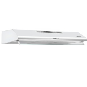 Produs Resigilat Hota traditionala Heinner HCH-490-WH, 90cm, Putere maxima de absorbtie: 304.5 m3/h, 3 trepte de viteza, Motor: 2 x 60W, Lumina LED: 2 x 2W, 3 filtre aluminiu, Panou sticla frontal, Butoane tip “push”, Diametru tub de evacuare: 120 mm