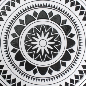 Produs Resigilat Masa bistro Re-Bloom Comiso, fier/ceramica, 60x60x75 cm, 2 persoane, 50 kg, rezistenta UV, negru/alb - Verificat A - Img 6