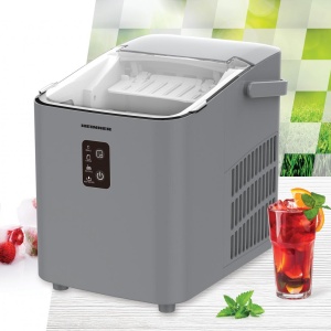 Produs Resigilat Masina de cuburi de gheata Heinner Glacio HIM-100SL, capacitate 12kg/24h, ciclu de productie 8 cuburi / 9 min, capacitate rezervor apa 1L, cuburi de 2 dimensiuni, functie curatare, cos detasabil pentru cuburile de gheata, capac transparen - Img 3