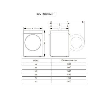 Produs Resigilat MASINA DE SPALAT RUFE SLIM HEINNER HWM-H7014IVSMC+++ - Img 4