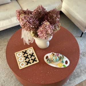 Produs Resigilat Masuta de cafea Re-Bloom Trezzo, oxid de magneziu/fibra de sticla, 90x90x41 cm, 100 kg, rezistenta UV, rosu - Verificat A - Img 2
