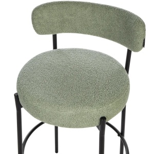 Produs Resigilat Set 2 scaune de bar Re-Bloom Allison, textil/metal, 50x50x97 cm, suport picioare, 120 kg, verde/negru - Verificat A - Img 3