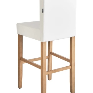 Produs Resigilat Set 2 scaune de bar Re-Bloom Madison, piele ecologica/otel/cauciuc, 47x52x108 cm, 115 kg, alb/natur - Verificat A - Img 5
