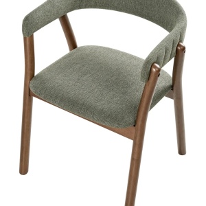 Produs Resigilat Set 2 scaune de bucatarie Re-Bloom Mylo, textil/MDF, 58x56x77 cm, spuma, 120 kg, maro inchis/verde - Verificat A - Img 6