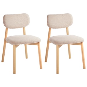 Produs Resigilat Set 2 scaune de masa Re-Bloom Mills, textil/MDF/spuma, 50x58x80 cm, sezut 50x45 cm, 120 kg, natur/bej deschis - Verificat A