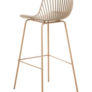Produs Resigilat Set 4 scaune de bar Re-Bloom Kleve, material sintetic/fier, 46x48x103 cm, 150 kg, bej - Verificat A - Img 4