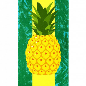 Prosop de plaja Genovega, poliester, ananas, verde/galben, 186 x 86 cm
