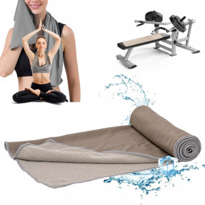 Prosop pentru fitness Generic, microfibra, gri, 90 x 30 cm