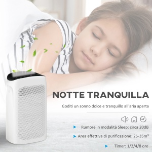 Purificator de aer, cu filtru HEPA, 3 viteze, ABS, alb/negru, 32,7 x 22 x 55,8 cm, Resigilat, Grad A - Img 4