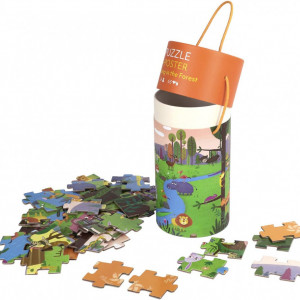Puzzle cu 63 piese pentru copii OhMill, hartie, animale, multicolor, 48 x 33 cm - Img 6