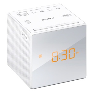 Radio cu ceas Sony ICFC1W, Alb, Resigilat, Grad A