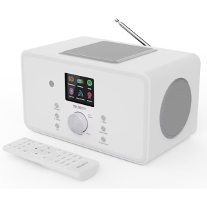 Radio internet global Bluetooth DAB+, 2.1, cu subwoofer integrat, 100 W, Radio FM, Spotify Connect, telecomanda, alb, Resigilat, Grad A - Img 1