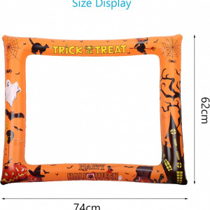 Rama foto gonflabila pentru cabina foto de Halloween LOOPES, plastic, portocaliu, 62 x 74 cm - Img 2