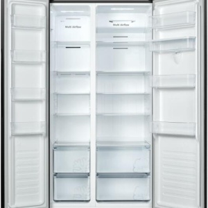 RESIGILAT – SIDE BY SIDE HEINNER HSBS-520NFBKWDF+, Clasa F, 519L, Full No Frost, Dozator de apa, Control touch, H 178.6cm, Negru - Img 2