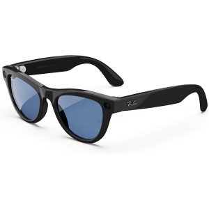RESIGILAT Ochelari Smart Ray-Ban Meta SKYLER, Marime M, Negru, 32 GB stocare, Camera Foto 12mp, 5 microfoane, difuzoare, Wifi 6, Meta AI, Standard, Clear-Cerulean-Blue Transitions, Negru-Lucios