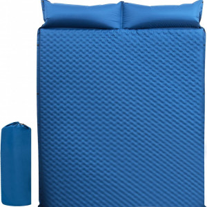 Saltea pneumatica pentru camping PHATRIP, spuma cu memorie, albastru inchis, 132 x 200 x 5 cm