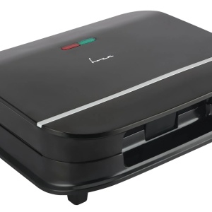 Sandwich maker Fram FSM-700BK, Putere 700W, capacitate 2 sandwich-uri, Placi fixe cu invelis antiaderent, Design depozitare verticala, Negru
