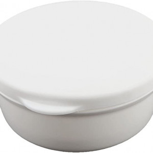 Sapuniera cu capac Sourcingmap, plastic, alb, 9,7 x 4,5 cm - Img 1