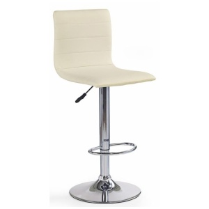 Scaun de bar, piele ecologica HM H21, crem - Img 1