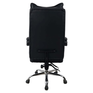 Scaun directorial AB041, piele ecologica, cadru cromat, spatar rabatabil, suport pentru picioare, sarcina maxima 120 kg, negru - Img 4