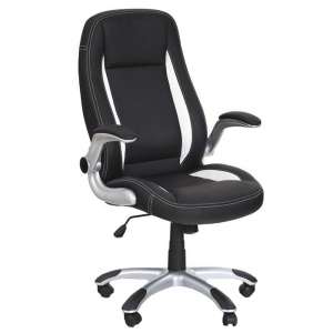 Scaun directorial piele ecologica, HM SATURN, negru - Img 1
