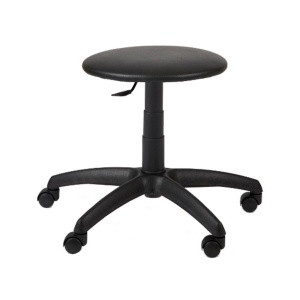 Scaun laborator - imitatie piele neagra - Img 1
