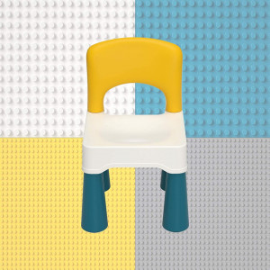 Scaun pentru copii Burgkidz, plastic, albastru/galben/alb, 26 x 25,5 x 43 cm - Img 3
